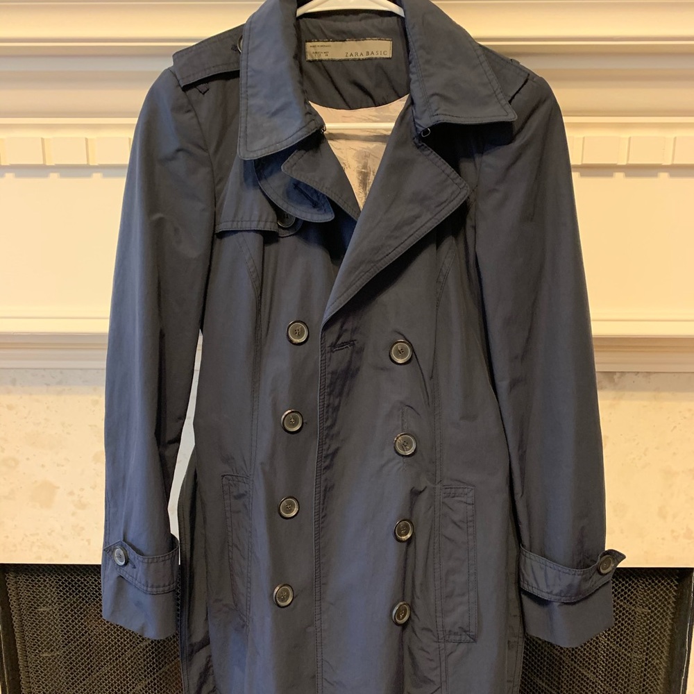 Zara navy trench coat